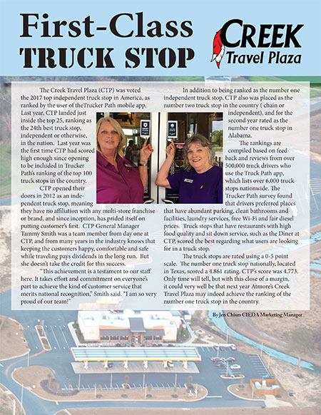 Small picture of an article titled: First Class Truck Stop