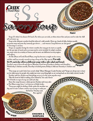 Small picture of an article titled: Soups