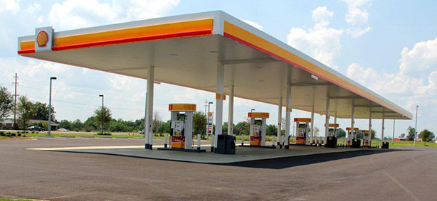 Images of the Gas Pumps at Creek Travel Plaza